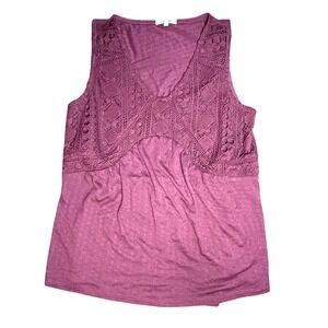 Maurices Lace Tank Top Medium Sleeveless V Neck Casual